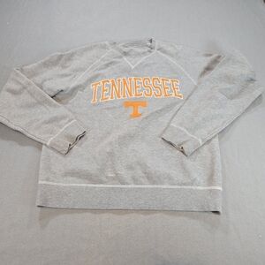 Tennessee Volunteers Gray Crewneck Sweatshirt Orange Logo Distressed Small